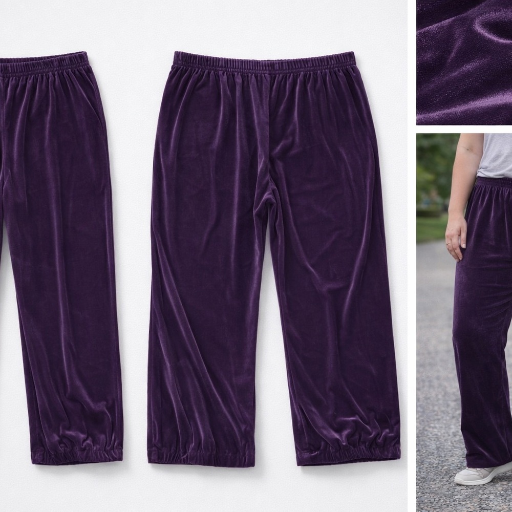 Kathie Lee Velvet Purple Pajama Pants